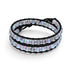 Grau | Meerjungfrauenglas | Schwarzes Wickelarmband aus Leinen