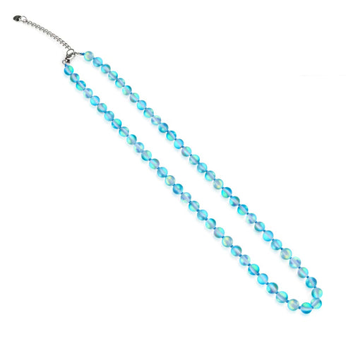 Aquamarin | Silber | Meerjungfrau Glas Knoten Halskette