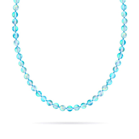 Aquamarin | Silber | Meerjungfrau Glas Knoten Halskette