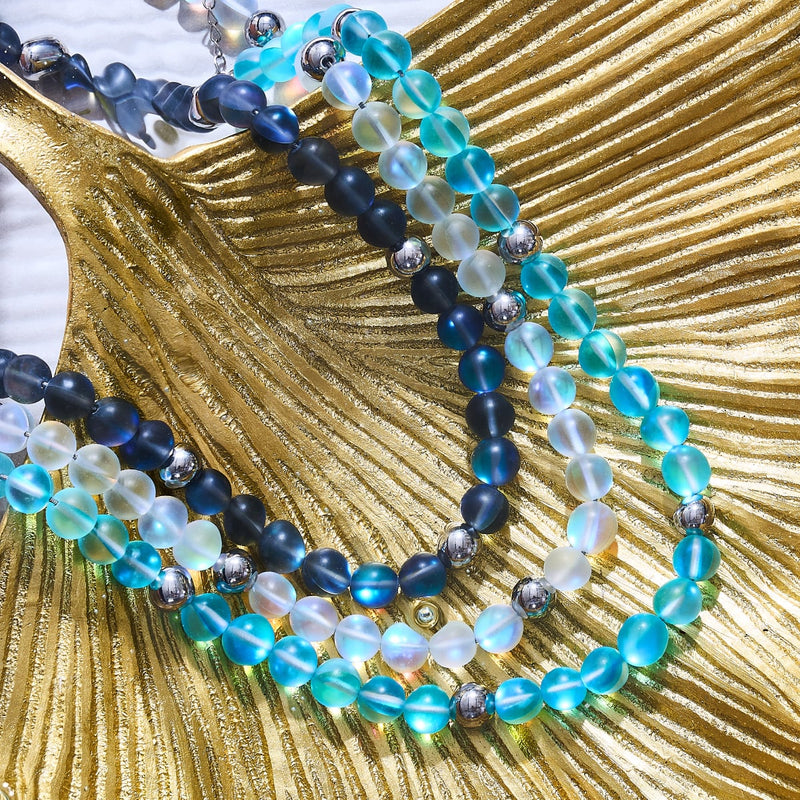 Aquamarin | Silber | Meerjungfrau Glas Statement Halskette