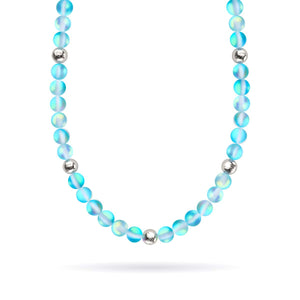 Aquamarin | Silber | Meerjungfrau Glas Statement Halskette