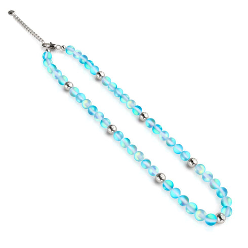 Aquamarin | Silber | Meerjungfrau Glas Statement Halskette