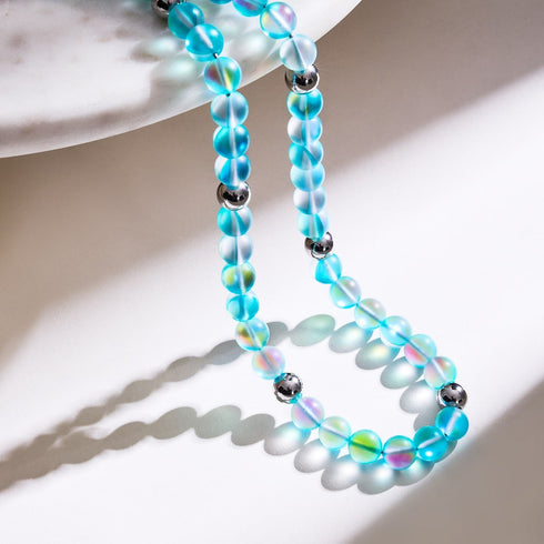 Aquamarin | Silber | Meerjungfrau Glas Statement Halskette