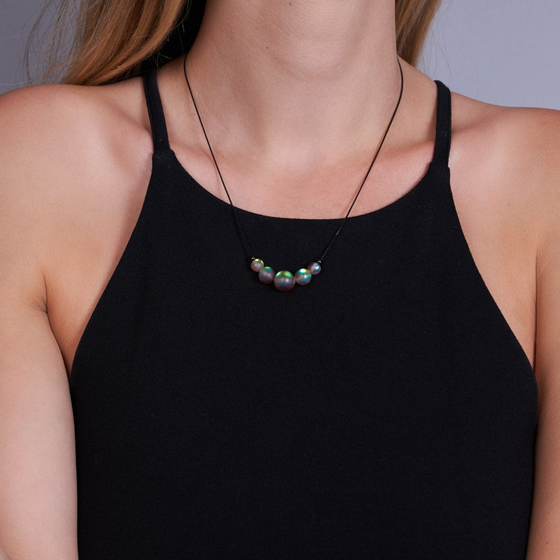 Schokolade | 925 Sterling Silber Rotguss | Meerjungfrau Glas Unendlichkeitsverschluss Halskette