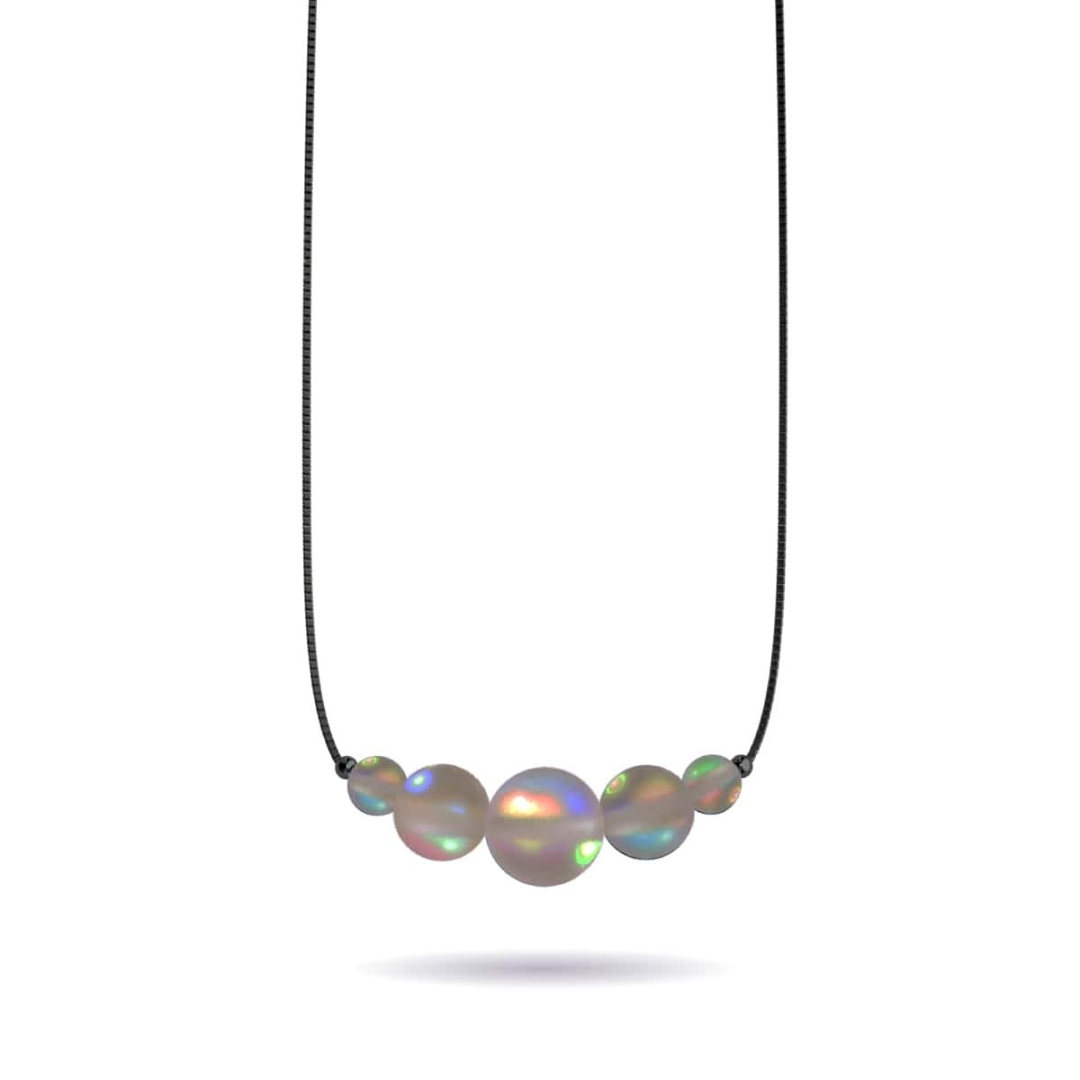 Schokolade | 925 Sterling Silber Rotguss | Meerjungfrau Glas Unendlichkeitsverschluss Halskette