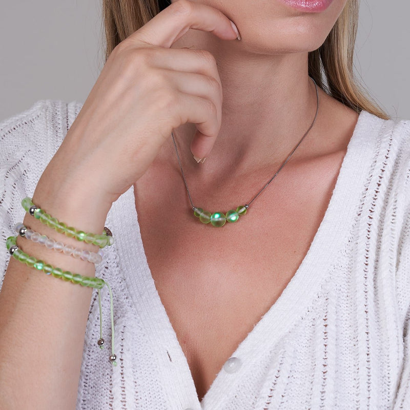 Smaragd | 925er Sterlingsilber | Meerjungfrau-Halskette mit Unendlichkeitsverschluss