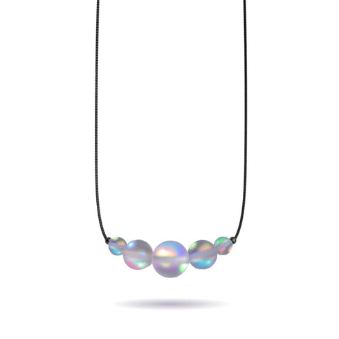 Grau | 925 Sterling Silber Rotguss | Meerjungfrau Glas Unendlichkeitsverschluss Halskette