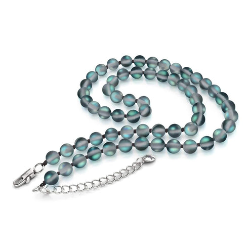 Grau | Silber | Meerjungfrau Glaskette mit Knoten