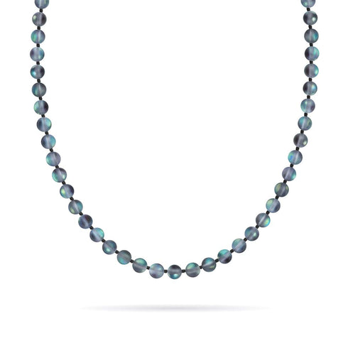 Grau | Silber | Meerjungfrau Glaskette mit Knoten