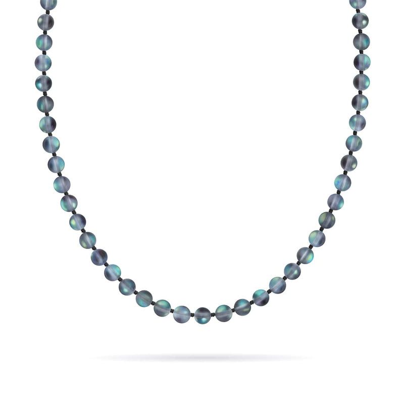 Grau | Silber | Meerjungfrau Glaskette mit Knoten