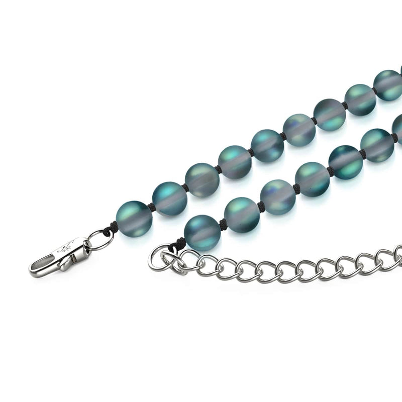 Grau | Silber | Meerjungfrau Glaskette mit Knoten