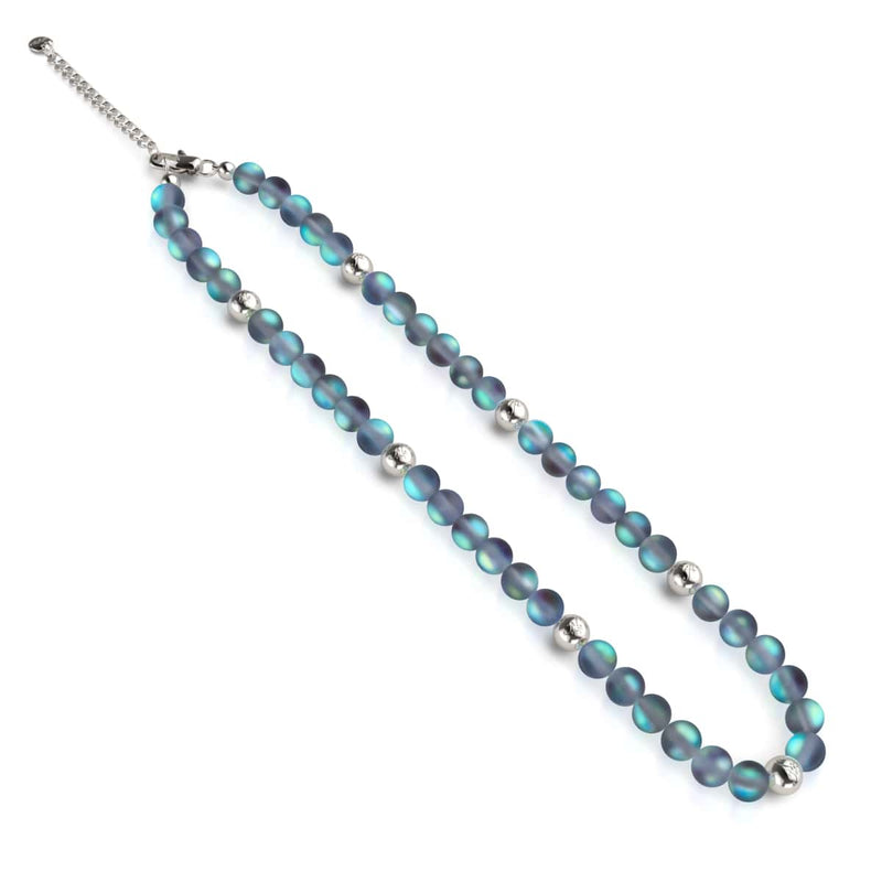 Grau | Silber | Meerjungfrau Glas Statement Halskette