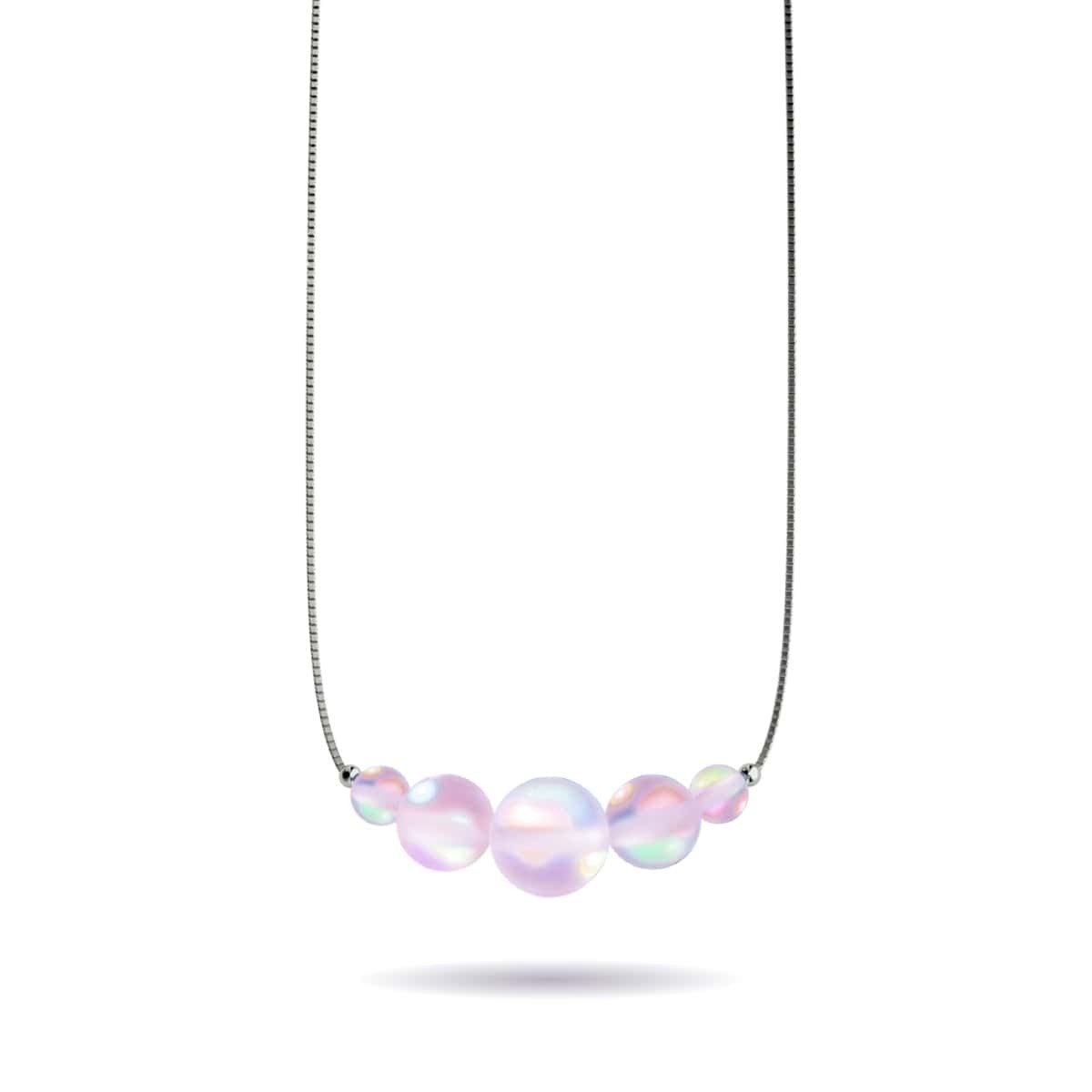 Lavendel | 925 Sterling Silber | Meerjungfrau Glas Unendlichkeitsverschluss Halskette