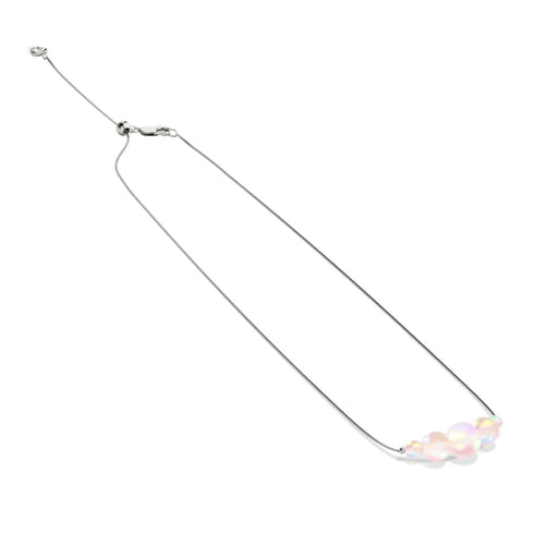 Pfirsich | 925 Sterling Silber | Meerjungfrau Glas Unendlichkeitsverschluss Halskette