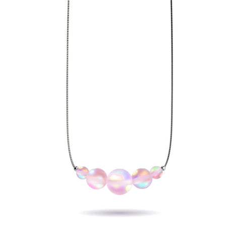 Rosa | 925 Sterling Silber | Meerjungfrau Glas Unendlichkeitsverschluss Halskette