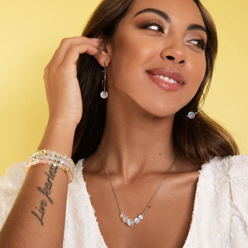 Regenbogenweiß | 925 Sterlingsilber | Meerjungfrau-Halskette mit Unendlichkeitsverschluss