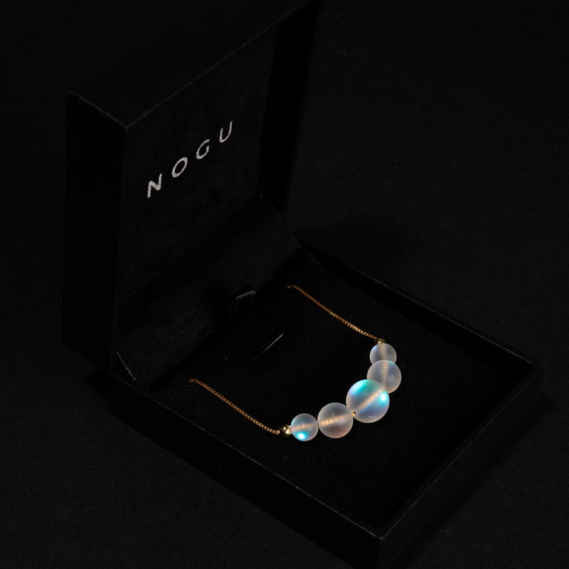 Regenbogenweiß | Gold Vermeil | Meerjungfrau Glas Unendlichkeitsverschluss Halskette