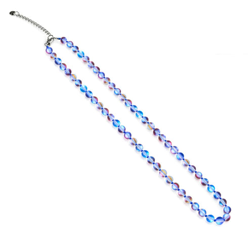 Einhorn Blau | Silber | Meerjungfrau Glas Geknüpfte Halskette