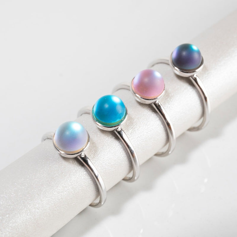 Grau | 925 Sterling Silber | Meerjungfrau Glasring