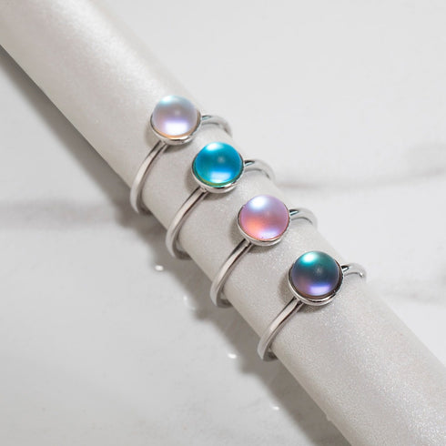 Grau | 925 Sterling Silber | Meerjungfrau Glasring