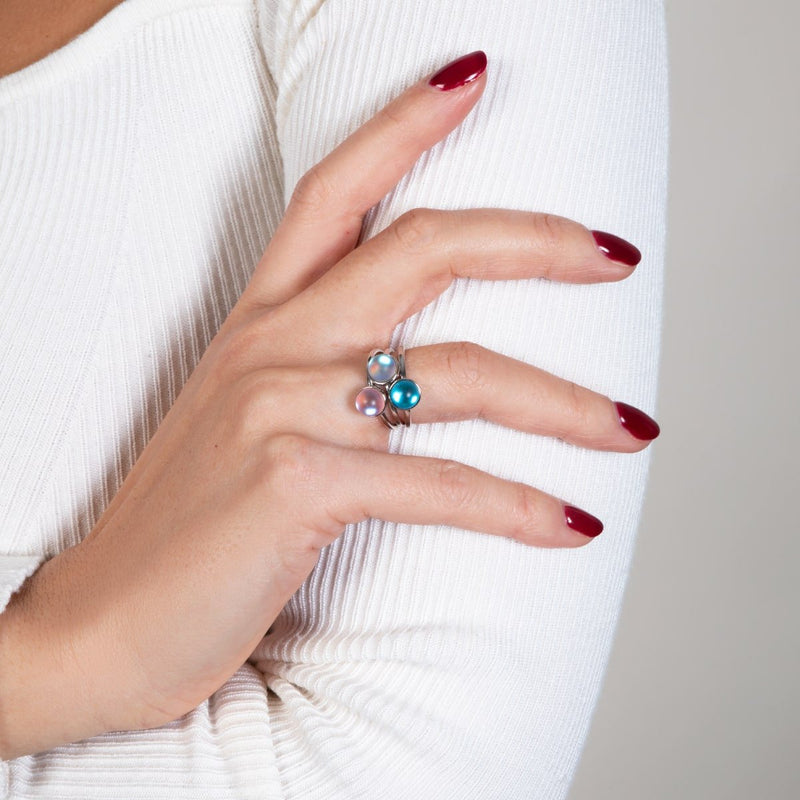 Rosa | 925 Sterling Silber | Meerjungfrau Glasring