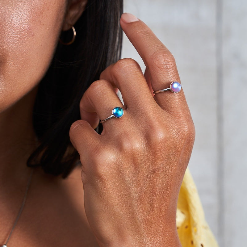 Rosa | 925 Sterling Silber | Meerjungfrau Glasring