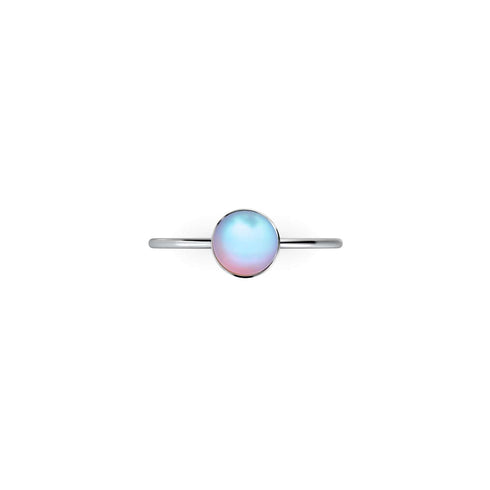 Regenbogenweiß | 925 Sterling Silber | Meerjungfrau Glasring