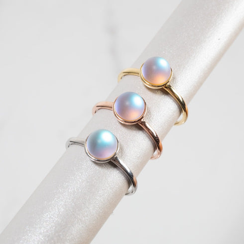 Regenbogenweiß | Roségold Vermeil | Meerjungfrau-Glasring