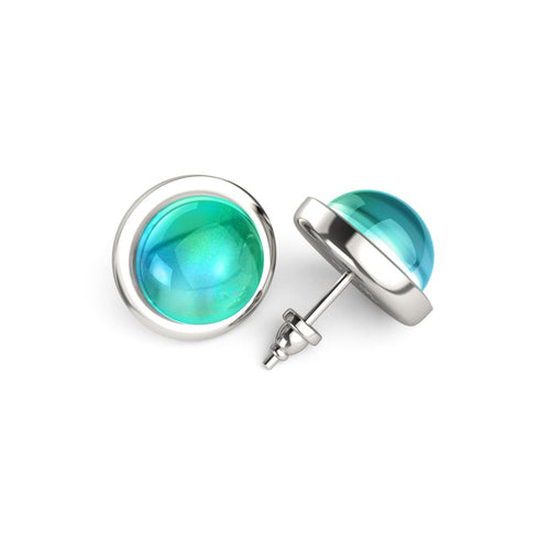 Chromata | 12 mm Stimmungsstein-Cabuchon-Ohrringe