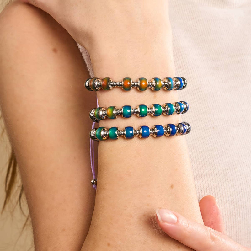 Chromata | Silber x Flieder | Stimmungsstein-Charm-Armband