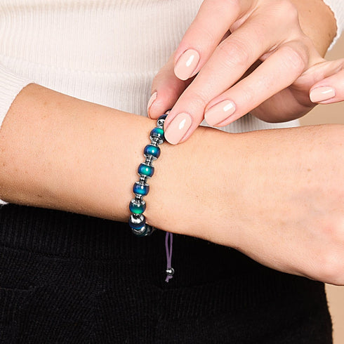 Chromata | Silber x Flieder | Stimmungsstein-Charm-Armband
