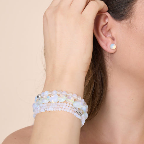 Opal-Mondstein x 925er Sterling-Gold-Vermeil | Kieselstein-Armband