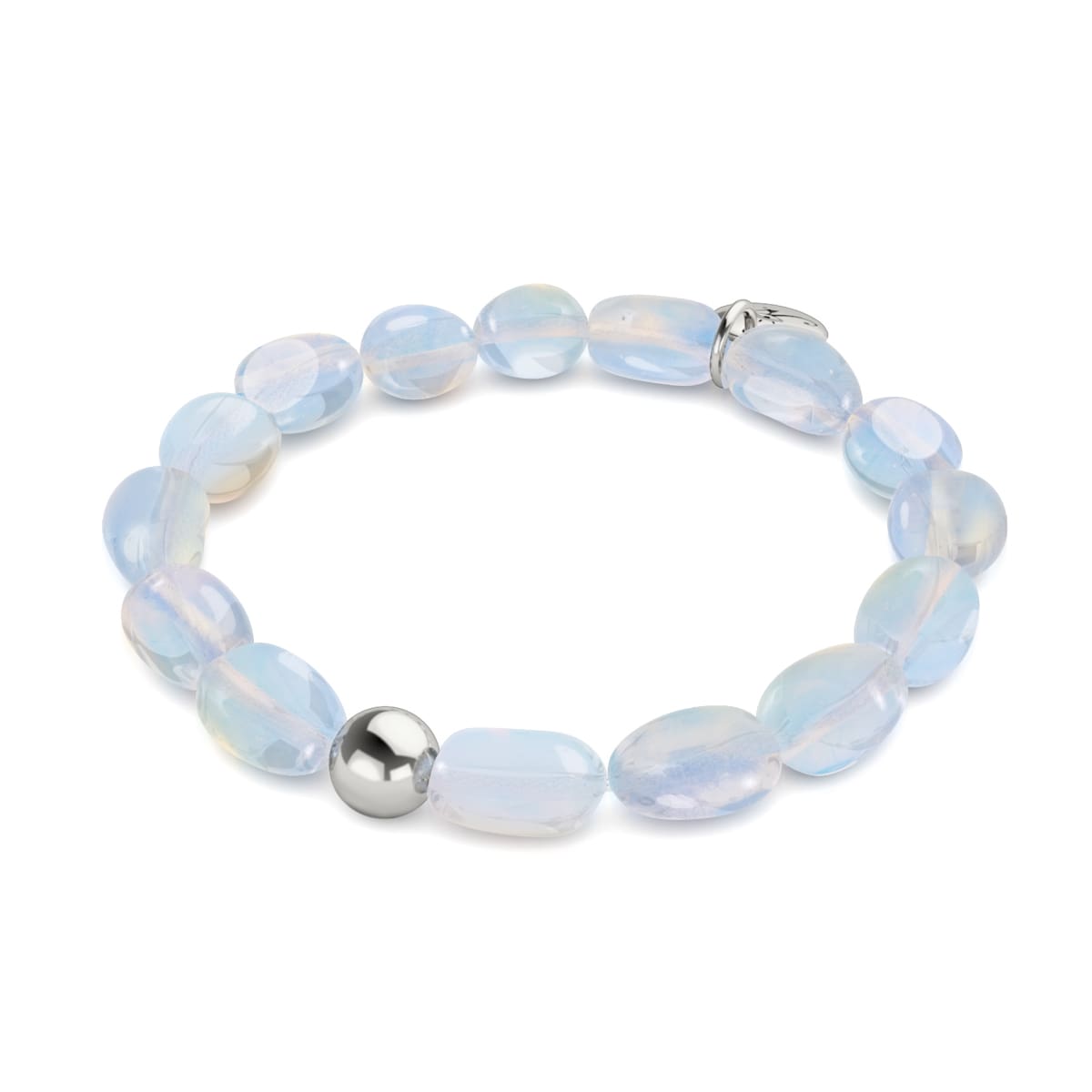 Opal-Mondstein x 925 Sterlingsilber | Kieselsteinarmband