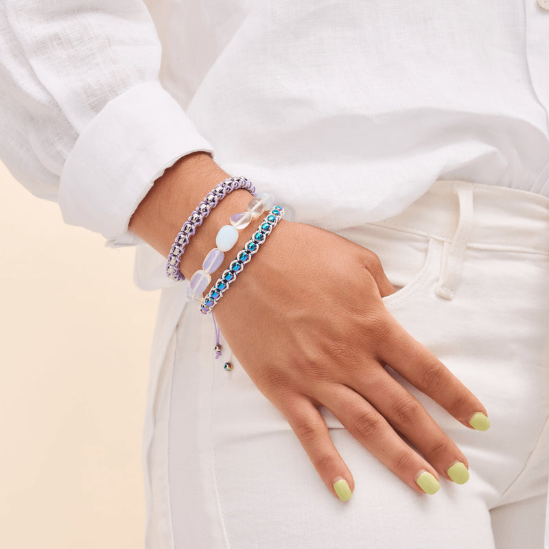 Opal-Mondstein x 925 Sterlingsilber | Kieselsteinarmband