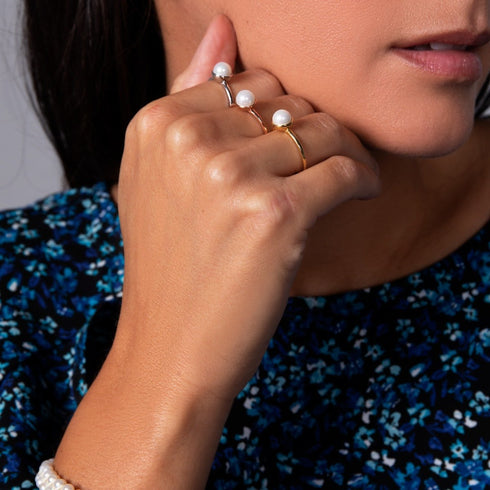 925er Sterlingsilber | Ring mit Naturperlen
