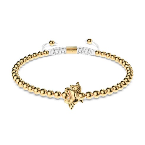 Pegasus | 18 Karat Gold | Geflügeltes Einhorn Makramee-Charm-Armband