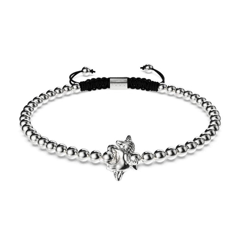 Pegasus | Silber | Geflügeltes Einhorn Makramee-Charm-Armband