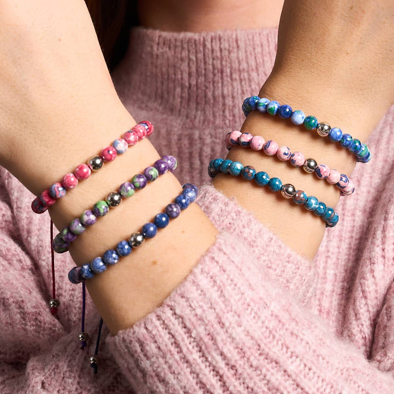 Picasso Porzellan Makramee Armband | Traube