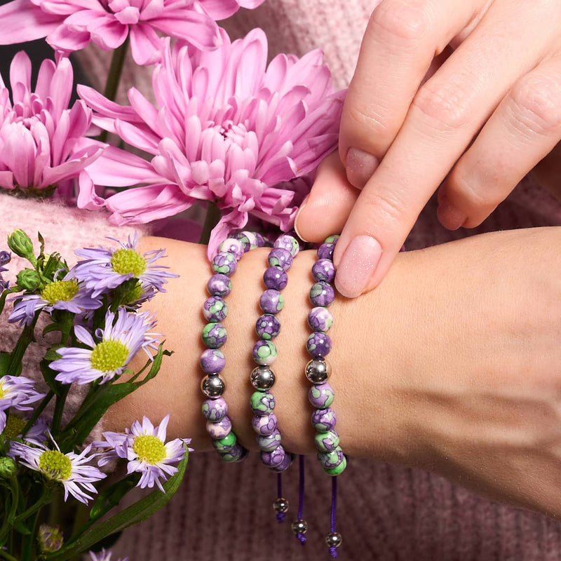 Picasso Porzellan Makramee Armband | Traube