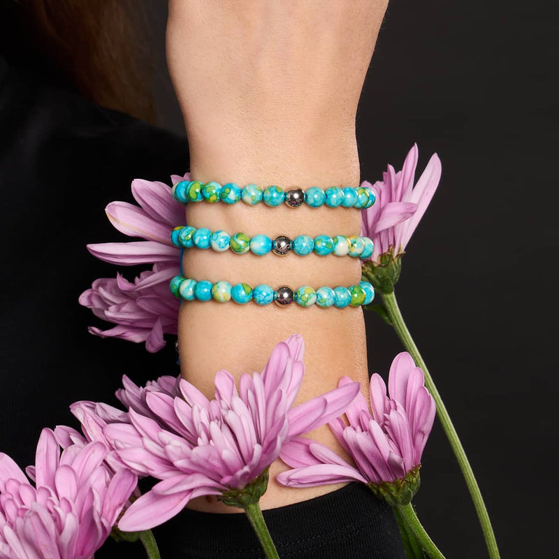 Picasso Porzellan Makramee Armband | Zitronenhimmel