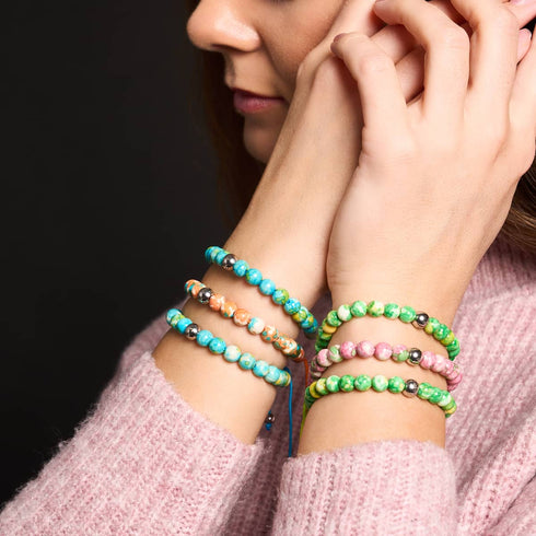 Picasso Porzellan Makramee Armband | Zitronenhimmel