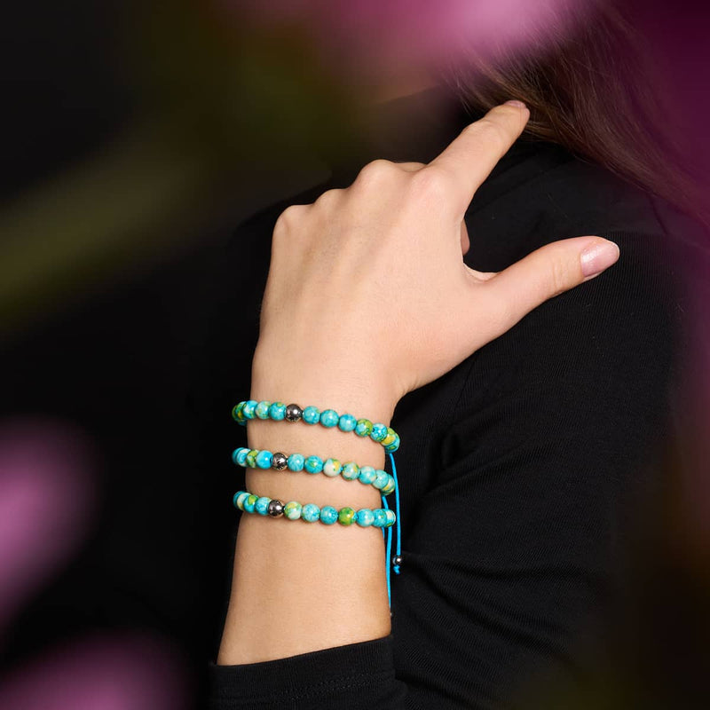 Picasso Porzellan Makramee Armband | Zitronenhimmel