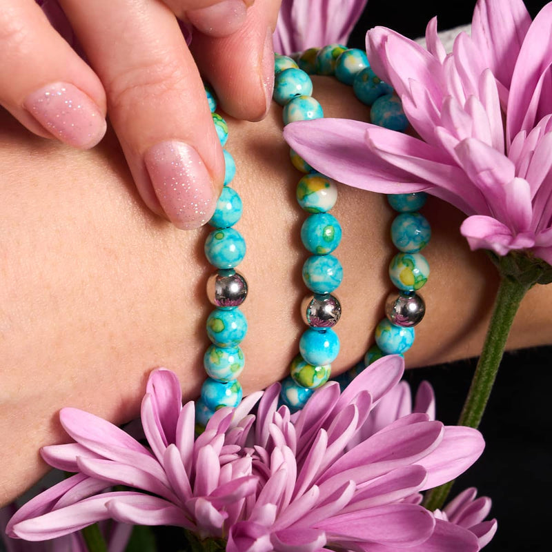 Picasso Porzellan Makramee Armband | Zitronenhimmel