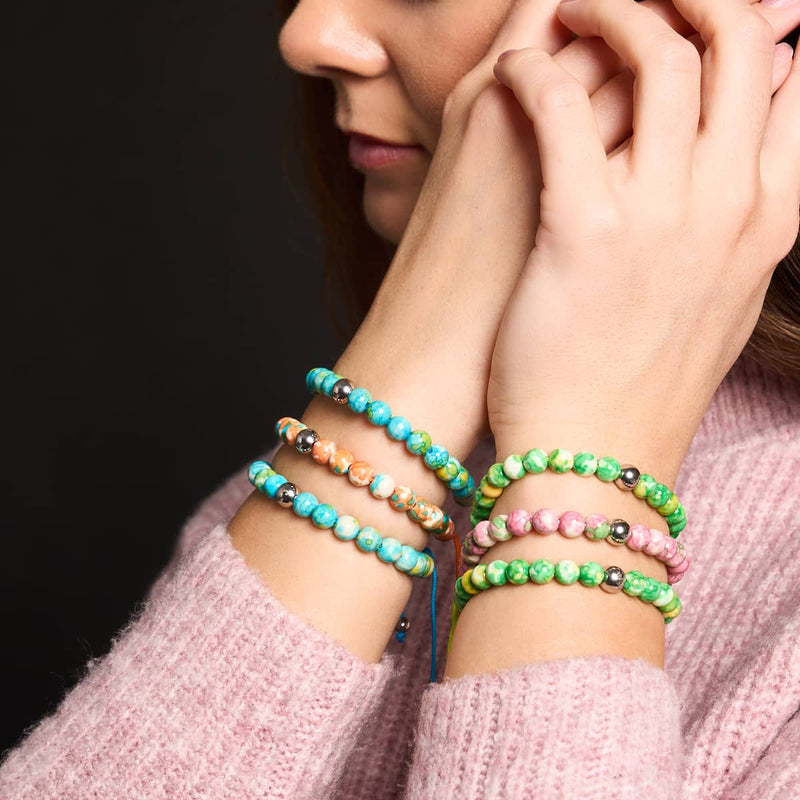 Picasso Porzellan Makramee Armband | Erdbeerfelder