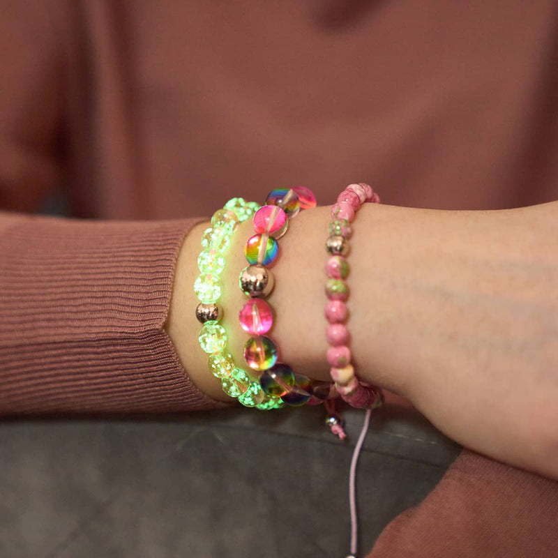 Picasso Porzellan Makramee Armband | Erdbeerfelder