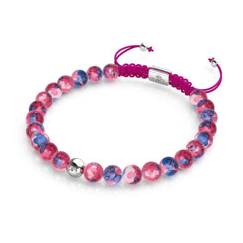 Picasso Porzellan Makramee Armband | Violett Cranberry