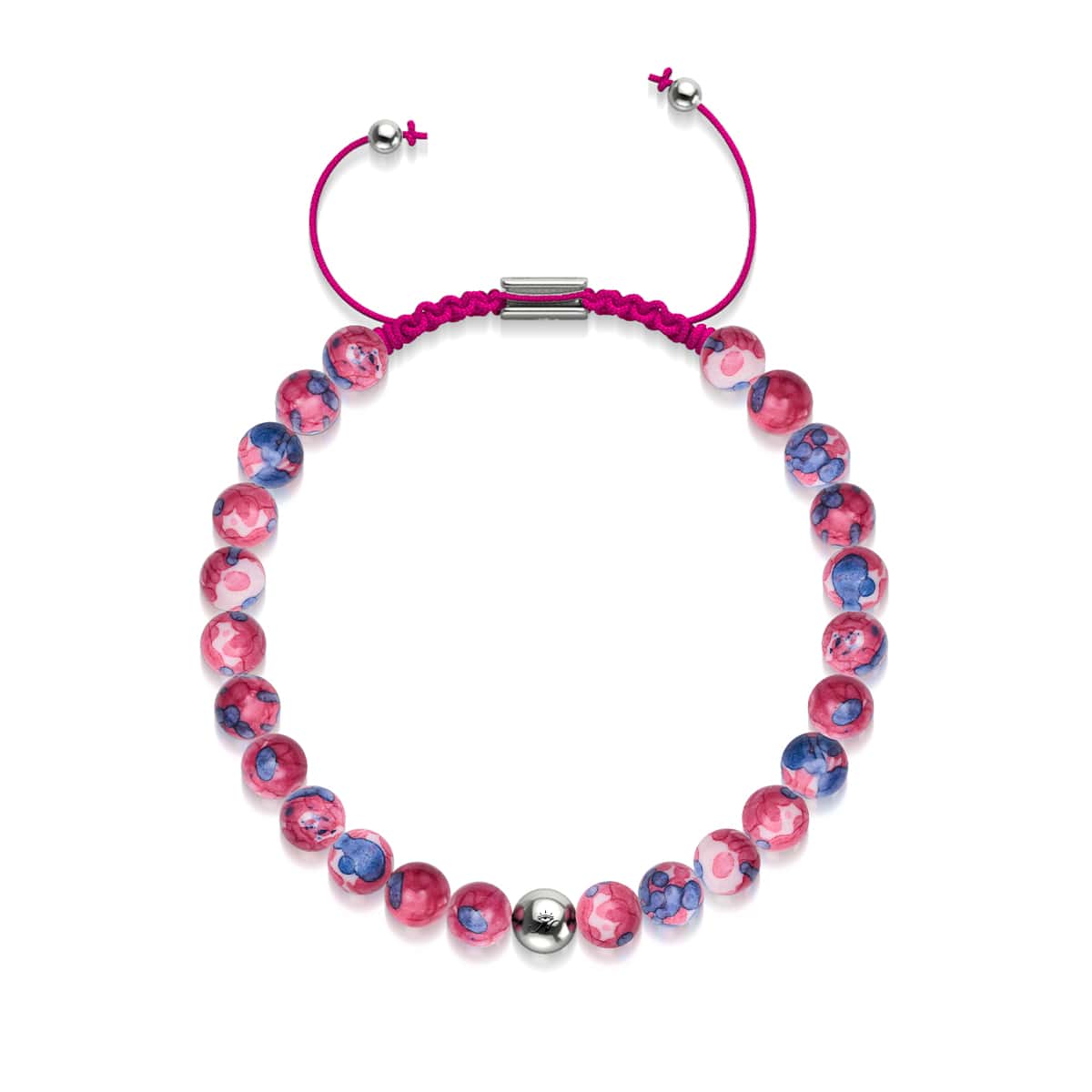 Picasso Porzellan Makramee Armband | Violett Cranberry