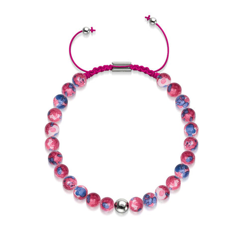 Picasso Porzellan Makramee Armband | Violett Cranberry