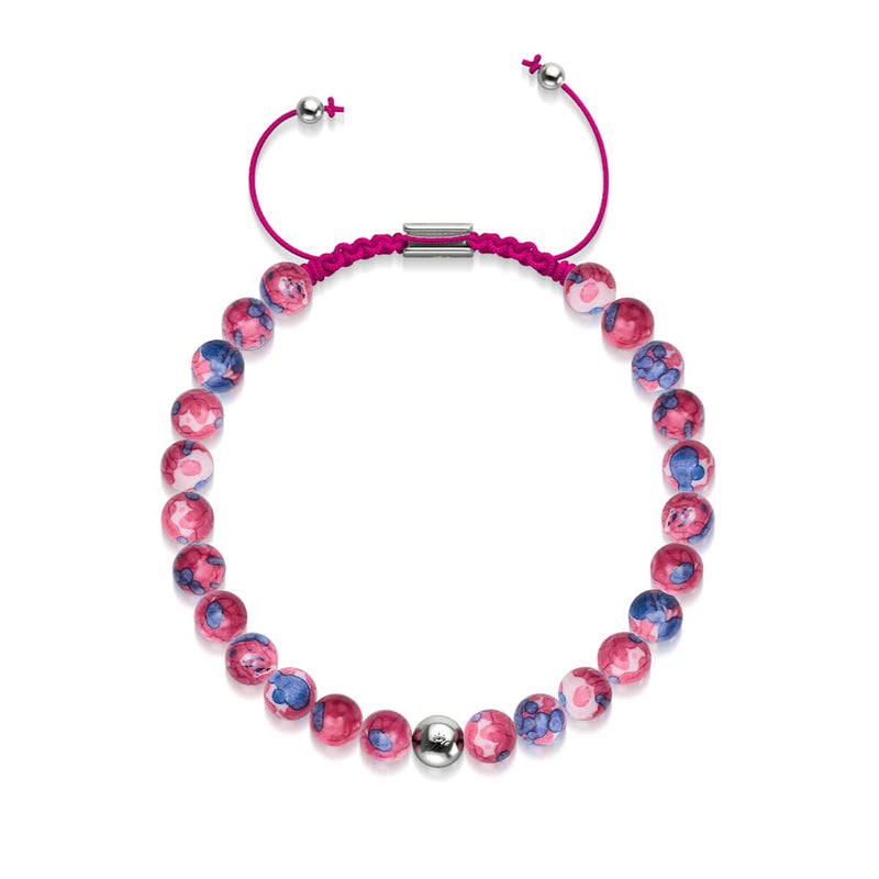 Picasso Porzellan Makramee Armband | Violett Cranberry