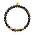 Mini Pixiu Feng Shui Armband | Kohlenstoffelement | Schwarzer Achat x 18 Karat Gold